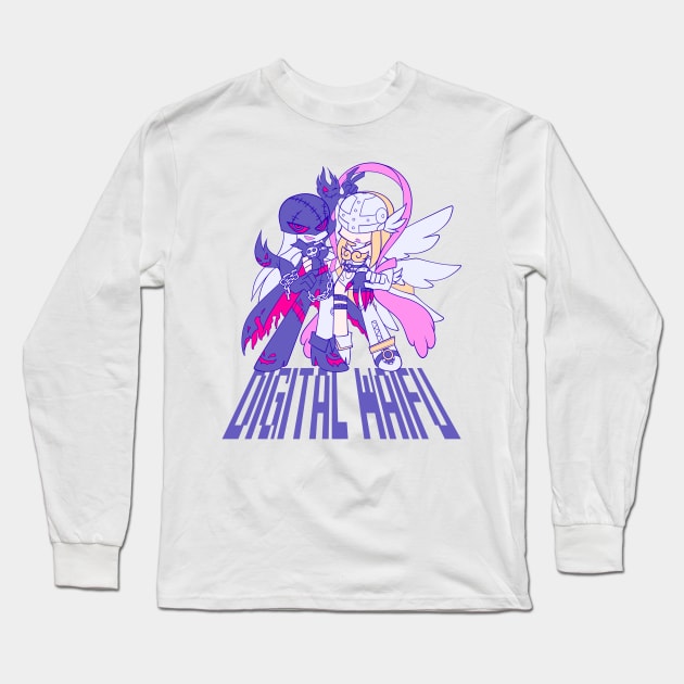 DIGITAL WAIFU Long Sleeve T-Shirt by otakostudio